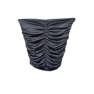 Black Scrunch Bodycon Pencil Skirt – Medium Fit – Stretch Spandex Blend